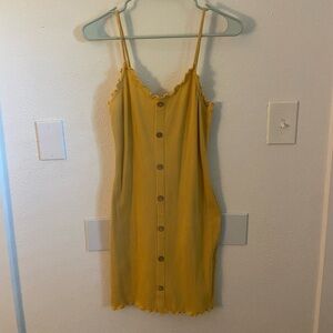 Bright Yellow Fitted Minidress